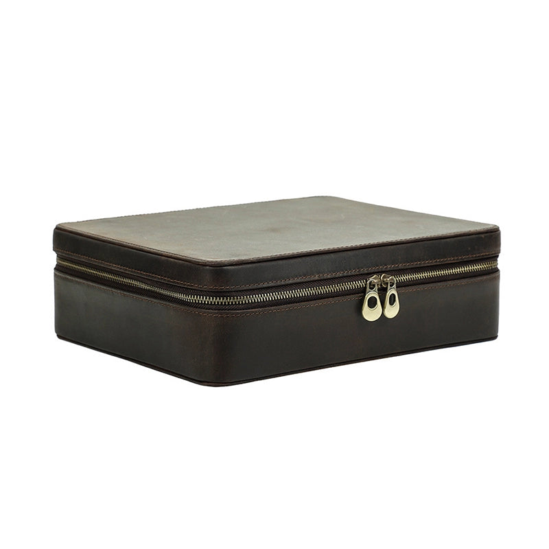 Leather Watch Box - 10 Slots Luxury Watch Storage Box - Free Monogram –  Luke Case