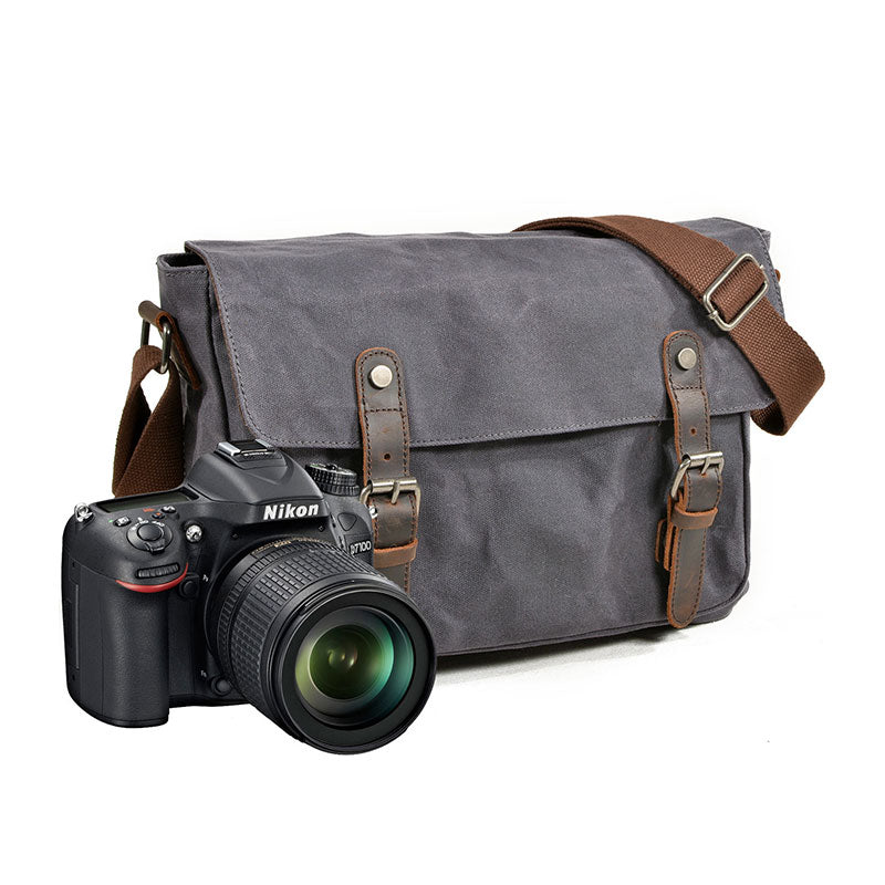 Camera Bag Waxed Canvas Sling Bag Personalized Camera Purse 