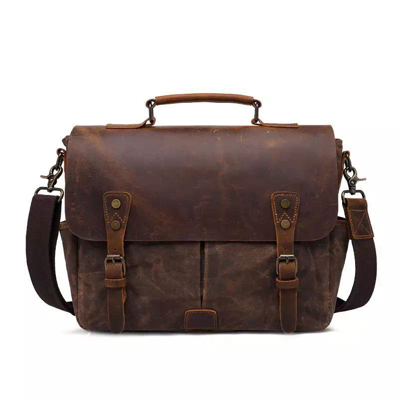 Canvas Messenger Bag for Men Vintage Water Resistant Waxed Crossbody bags  Briefcase Padded Shoulder Bag for Male Handbag - AliExpress