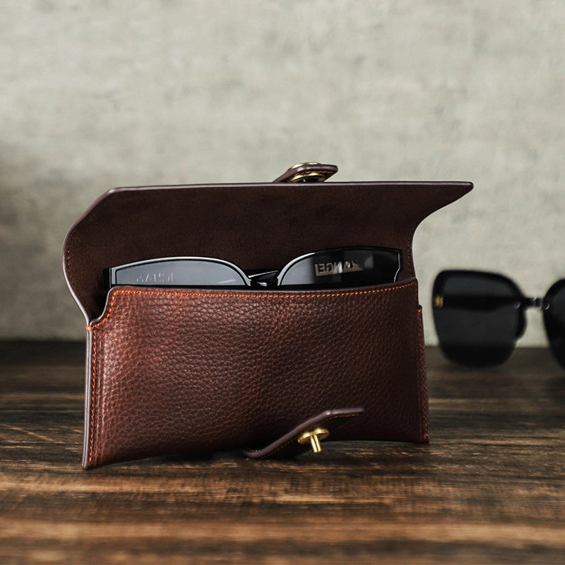 Vegetable Tanned Leather Sunglasses Case - Free Monogram