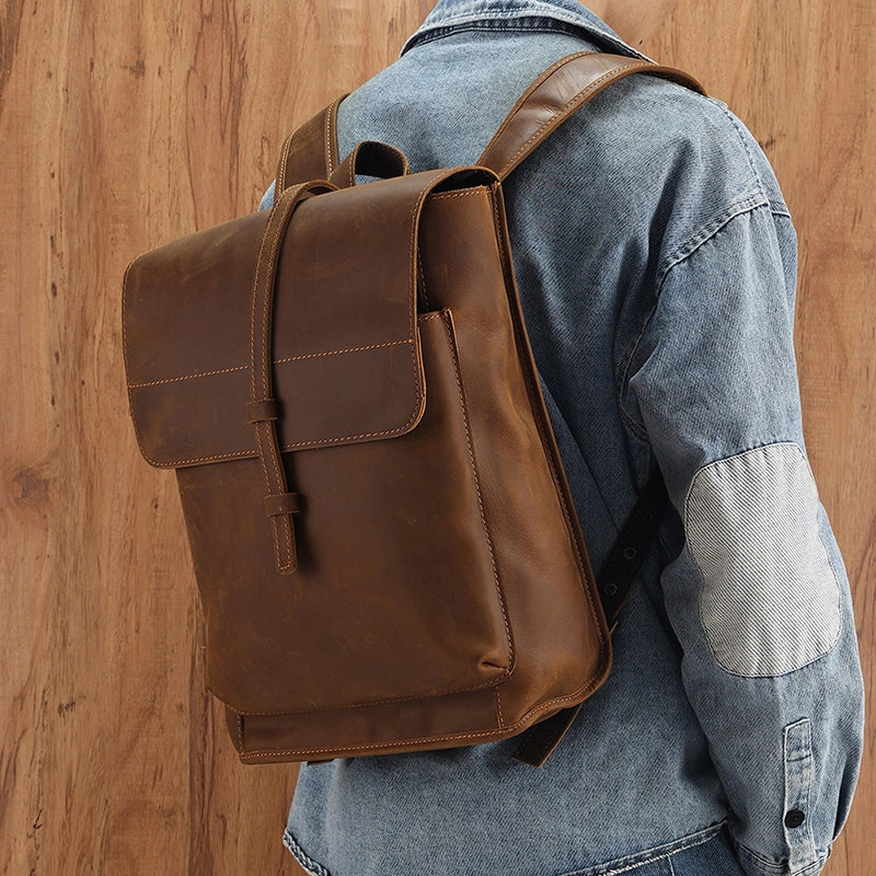 Vintage Charm Leather Backpack