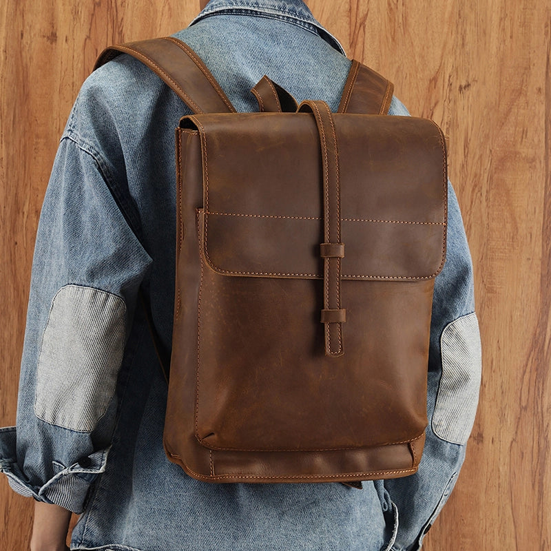 Vintage Charm Leather Backpack