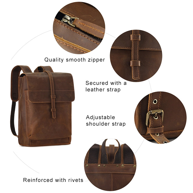 Vintage Charm Leather Backpack