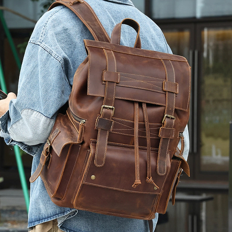 Vintage Explorer Leather Backpack