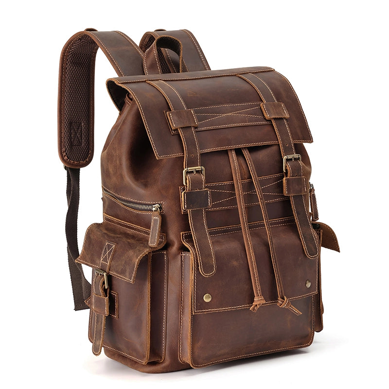 Vintage Explorer Leather Backpack