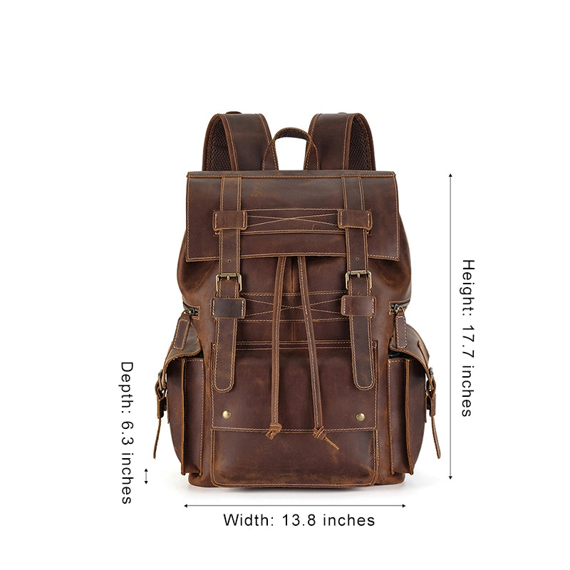 Vintage Explorer Leather Backpack