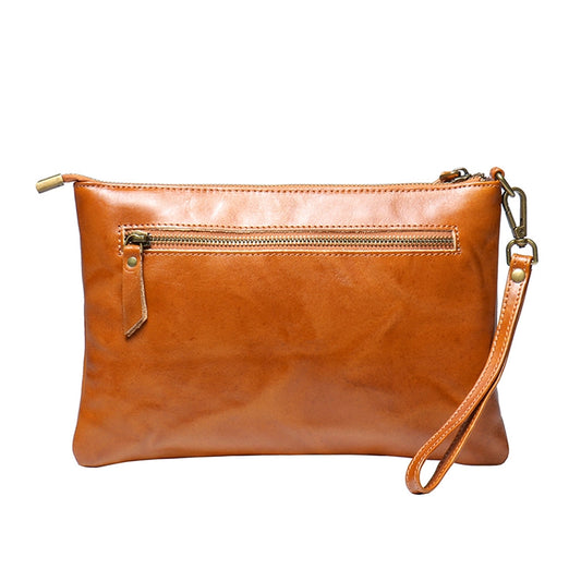 Retro Rough Texture Leather Clutch