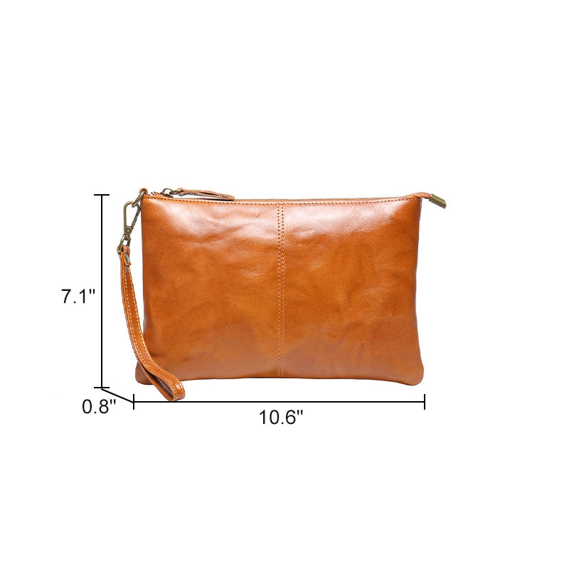 Retro Rough Texture Leather Clutch