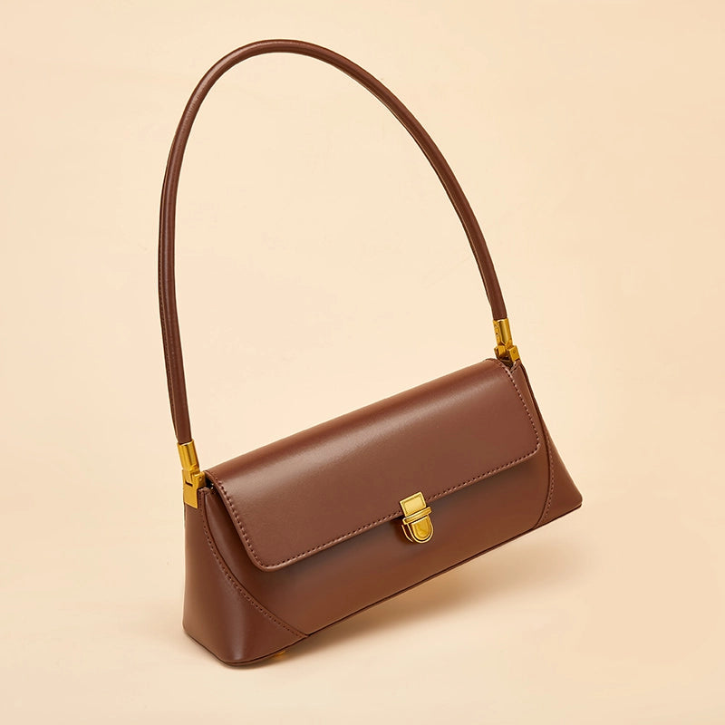 Leather Baguette Shoulder Bag