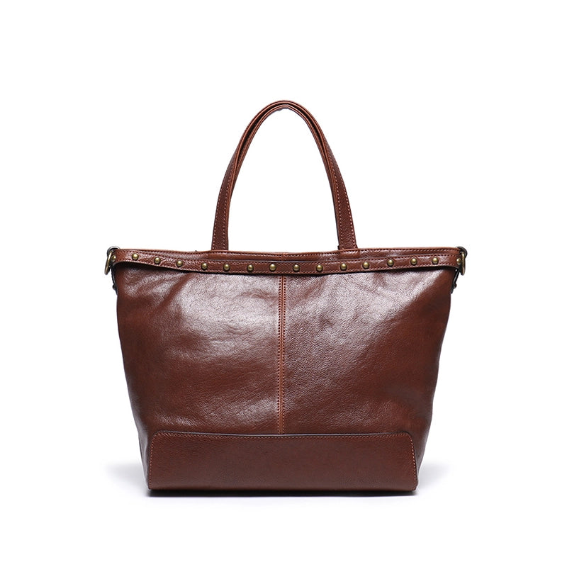 Vegetable Tanned Leather Crossbody Tote