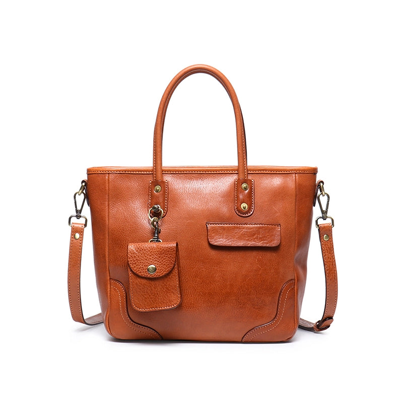 Vegetable Tanned Leather Crossbody Tote