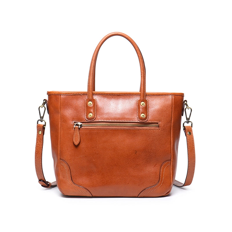 Vegetable Tanned Leather Crossbody Tote