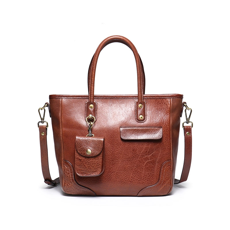 Vegetable Tanned Leather Crossbody Tote