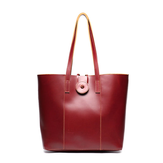 Genuine leather tote handbags best sale