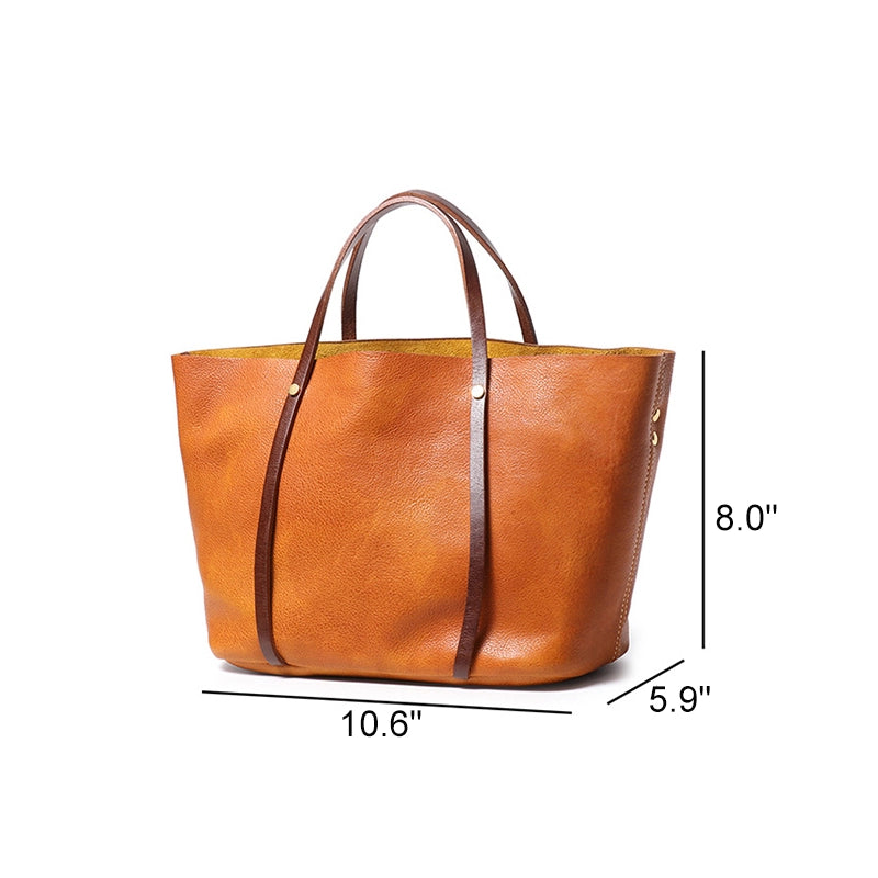 Vegetable Tanned Leather Crossbody Tote