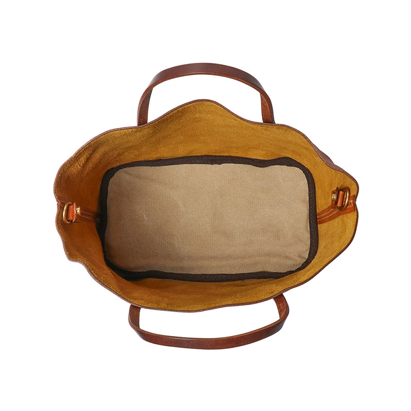 Vegetable Tanned Leather Crossbody Tote