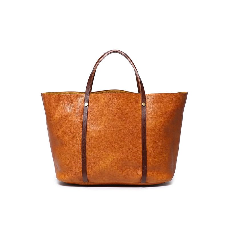 Vegetable Tanned Leather Crossbody Tote