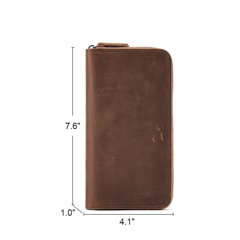 Zip Around Long Leather RFID Wallet