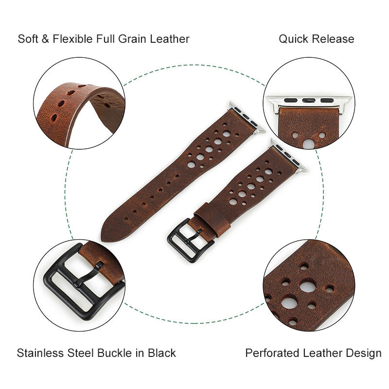 Perfora Leather Apple Watch Strap