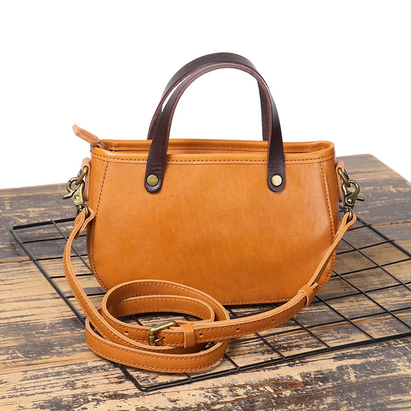 Small Vegetable Tanned Leather Crossbody Handbag