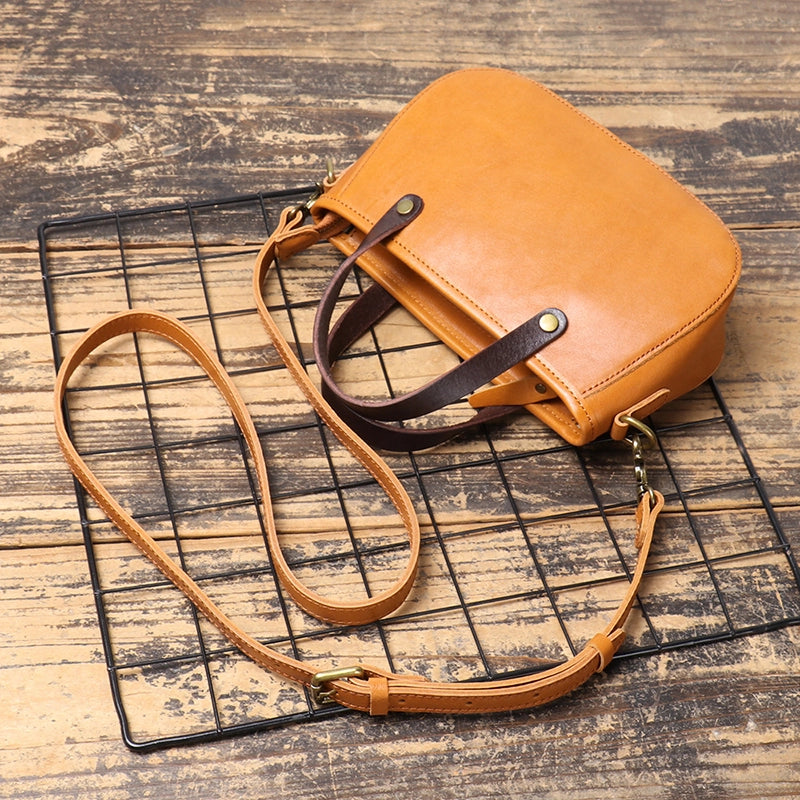 Small Vegetable Tanned Leather Crossbody Handbag