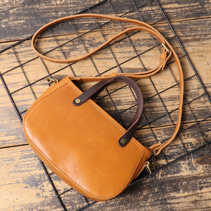 Small Vegetable Tanned Leather Crossbody Handbag