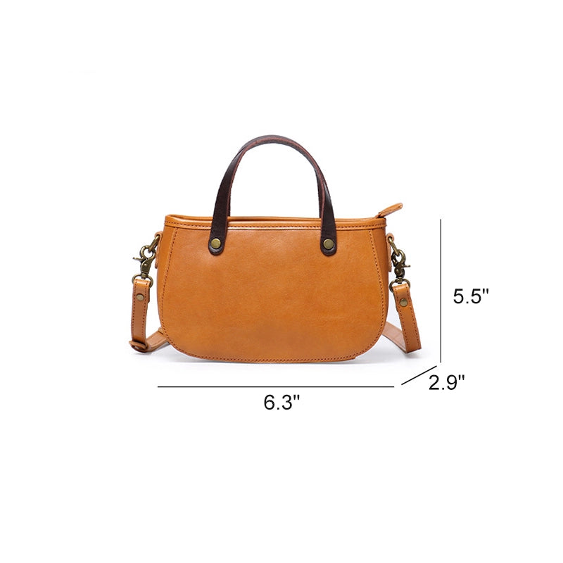 Small Vegetable Tanned Leather Crossbody Handbag