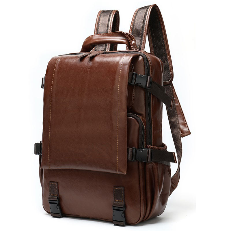 Men's Leather Backpack Laptop Backpack for EDC – Luke Case