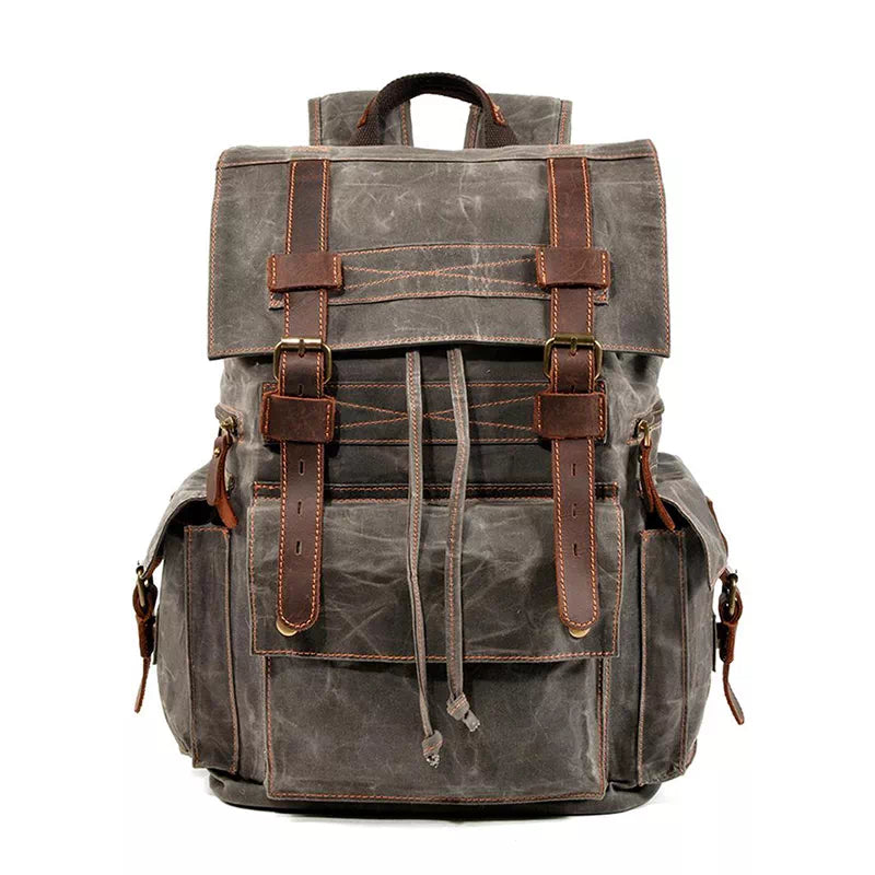 Waxed Canvas Backpack Leather Backpack Woman Backpack 
