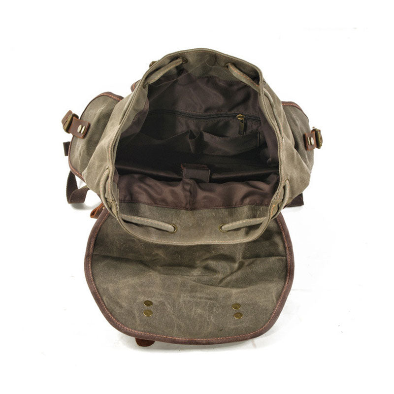 Waxed Canvas Leather Bushcraft Backpack Rucksack 20L - Large