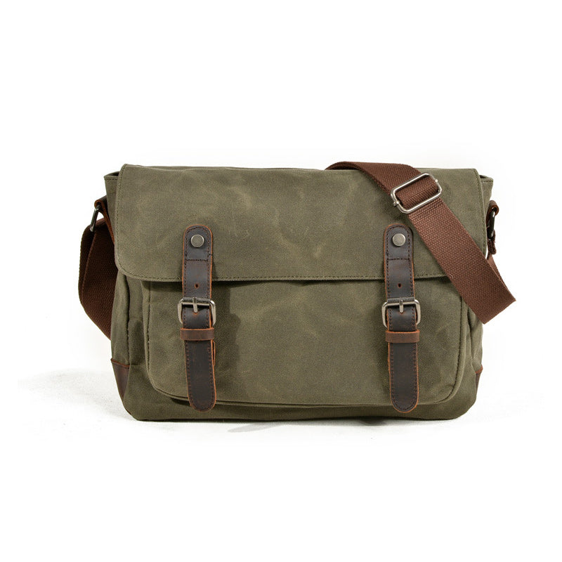 Brown Canvas Messenger Bag Canvas Shoulder Bag - Canvas Bag