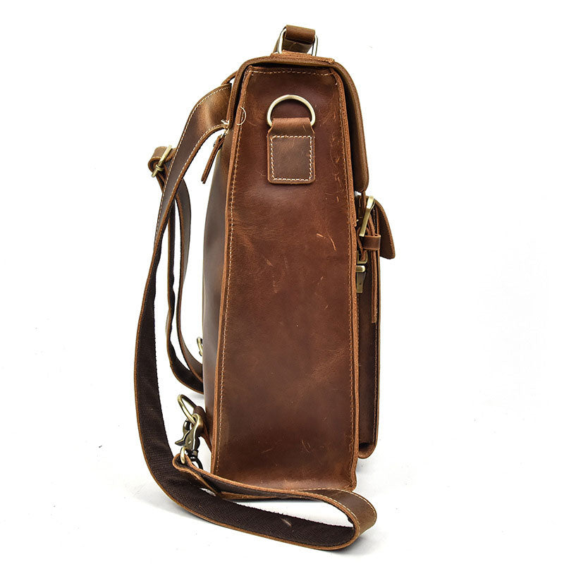 HLC Real Leather Vintage Backpack Bag Rucksack Bag