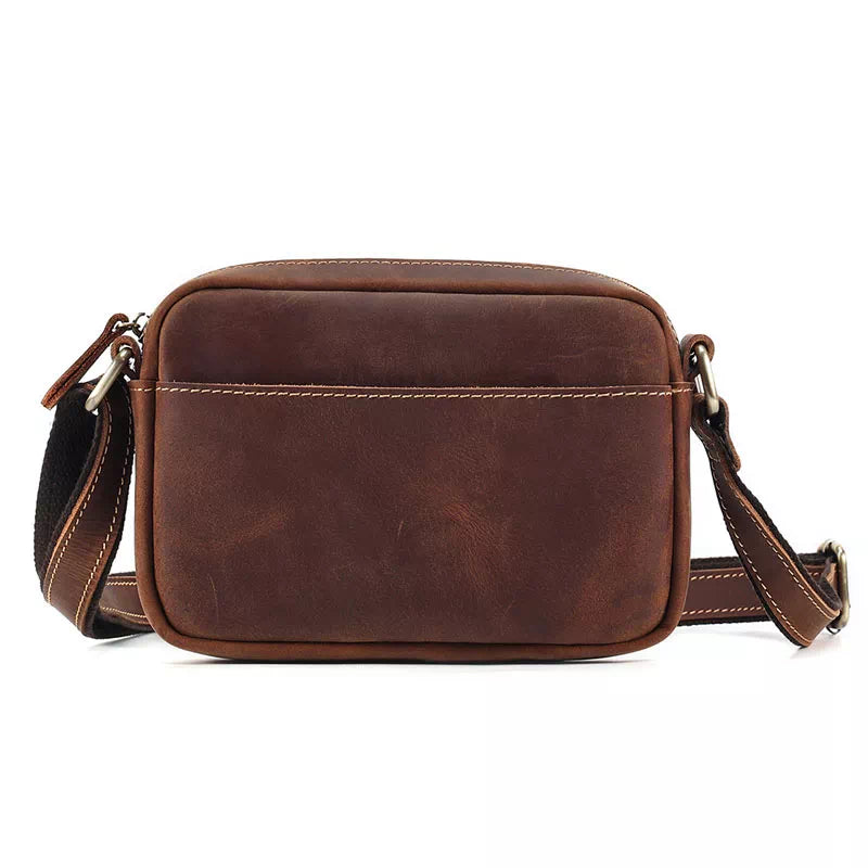 GENMARKS Leather Small Messenger Bag for Unisex Purse Bag Mens Shoulder Bag  Crossbody Bags for Work , Coffee - Walmart.com