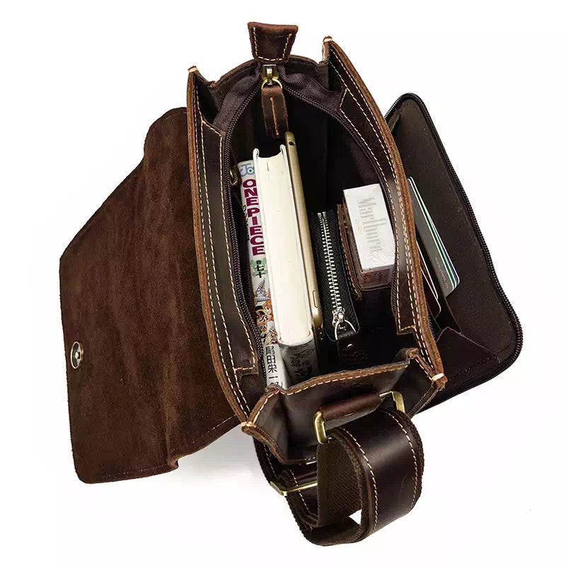  11 small Leather messenger bag shoulder bag cross