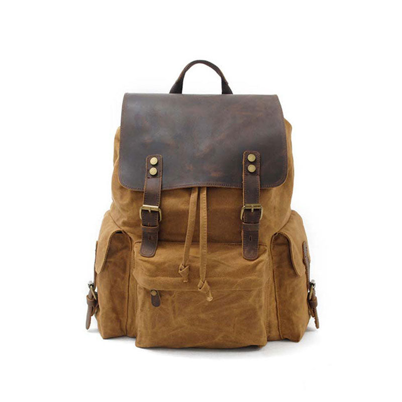 Waxed Canvas School Backpack Large Capacity Travel Backpack Men's Hiking  Rucksack Christmas Gifts