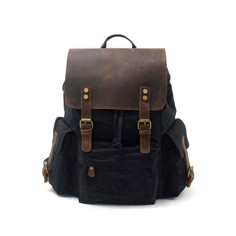 Canvas Leather Backpack | Vintage Laptop Rucksack | Handmade